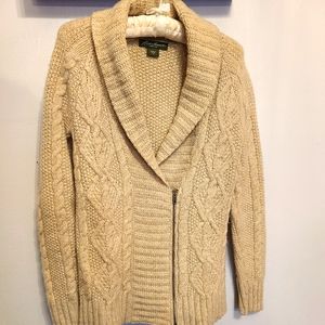 Eddie Bauer Cable Knit Zip Up Sweater